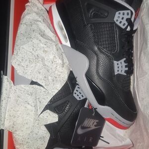 Jordan Retro 4 "Bred" Men's Black and Red Sneakers